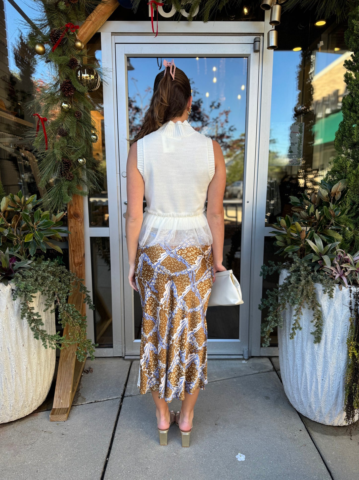 Tulle Peplum Sweater Top