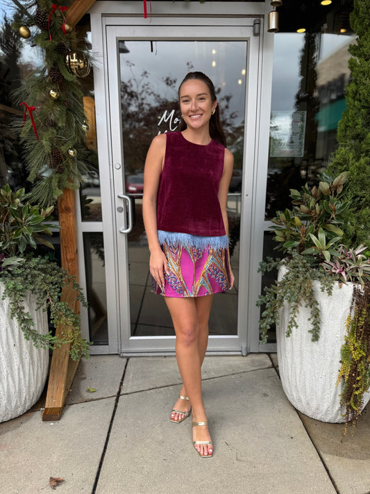 Foil Embroidered Skirt