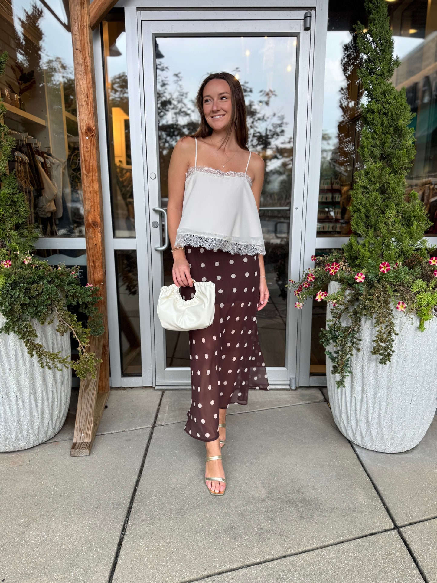 Sheer Polka Dot Maxi Skirt