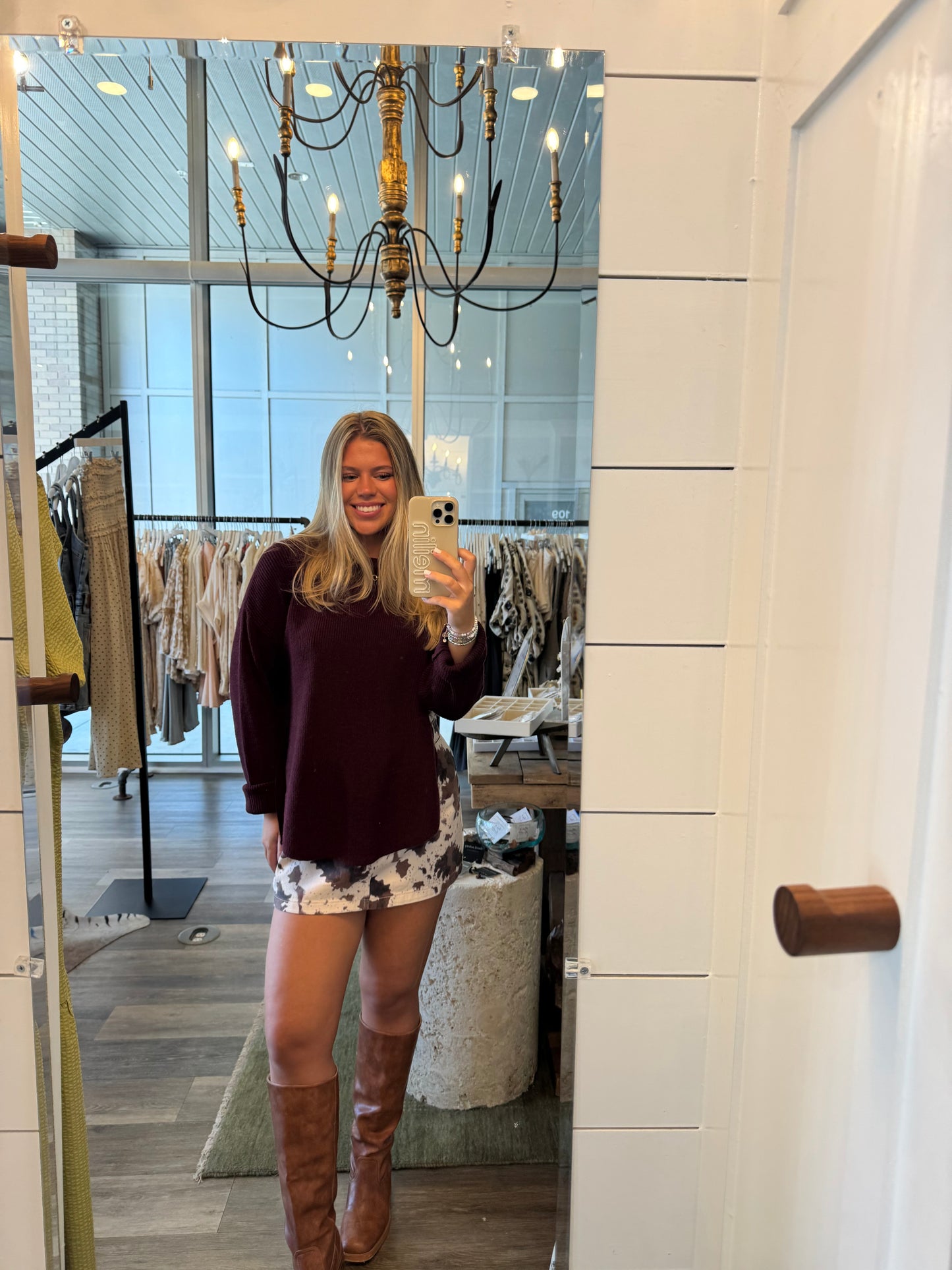 Calf Print Mini Skirt