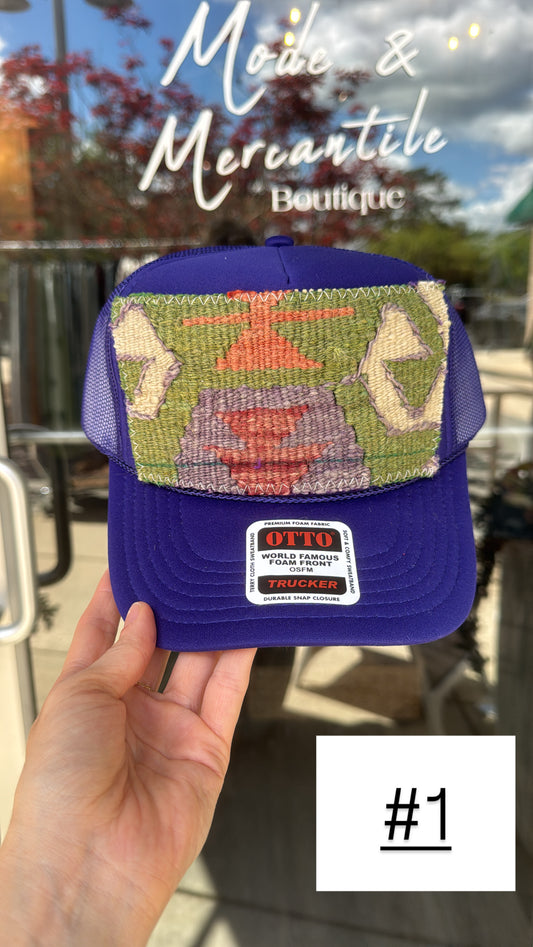 Purple Orijinal Kilim Patch Trucker Hat
