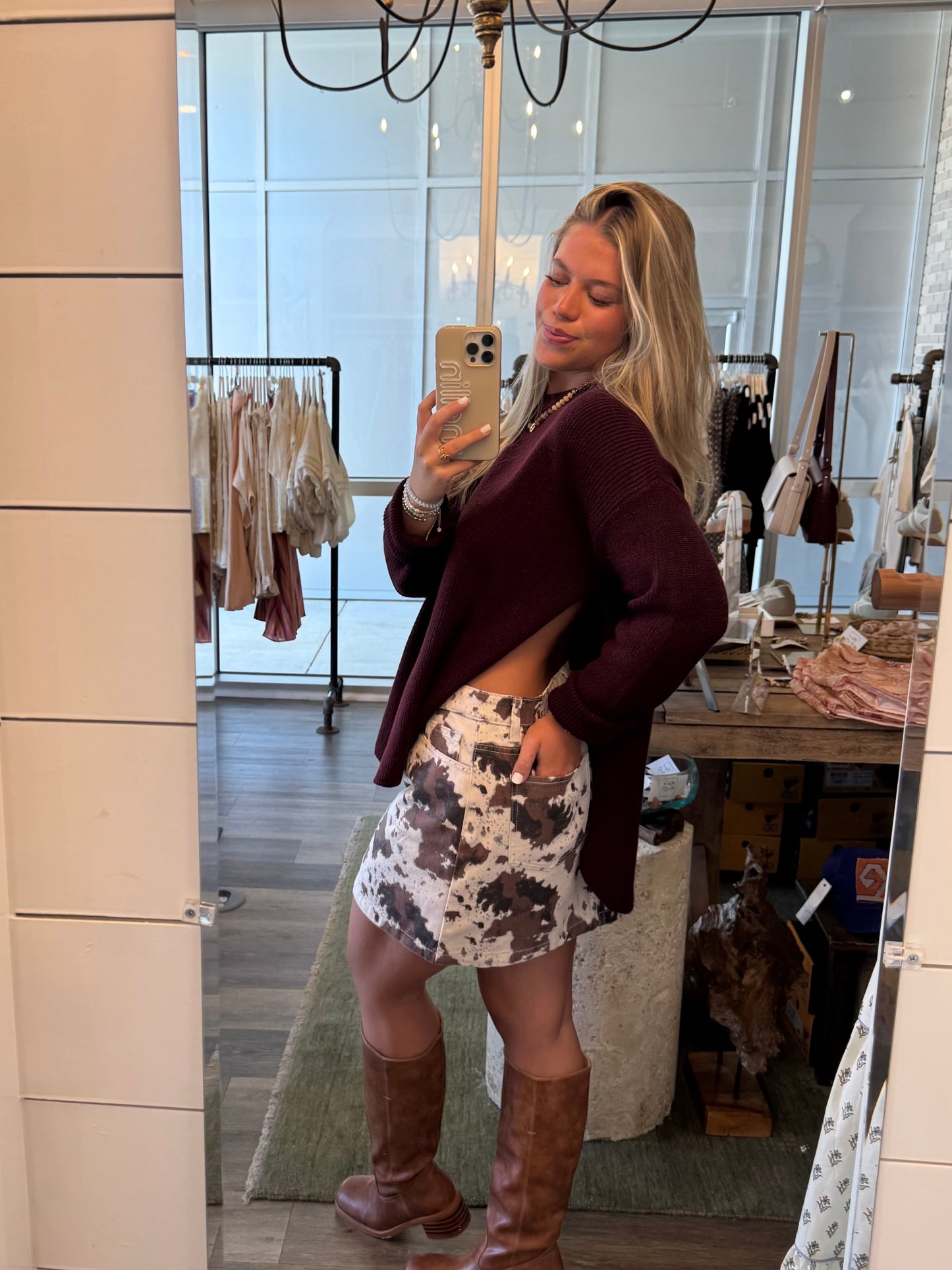 Calf Print Mini Skirt