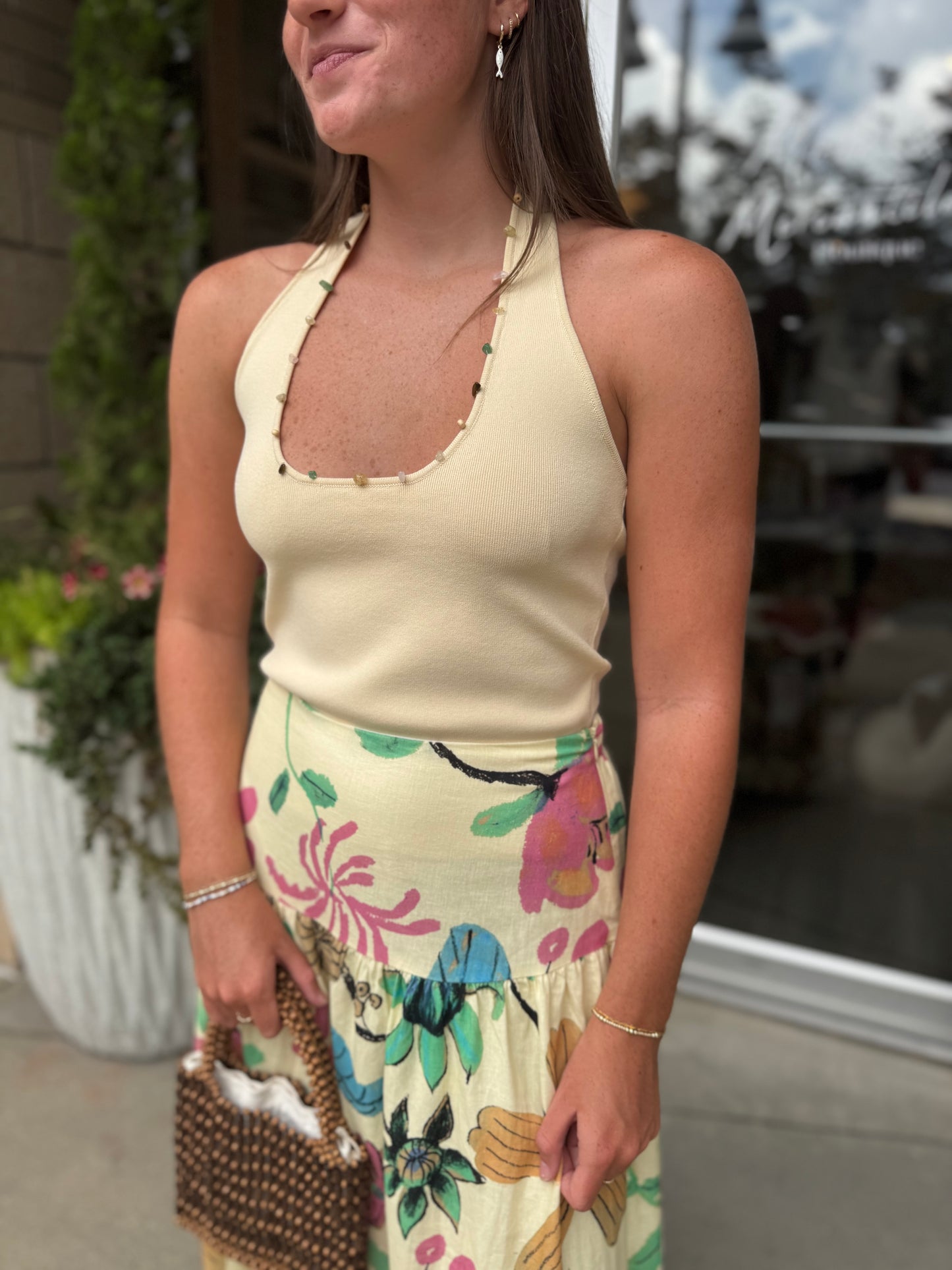 Holly Bead Detail Top