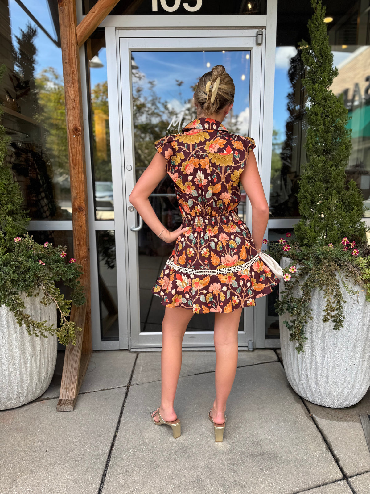 Amber Bloom Mini Dress