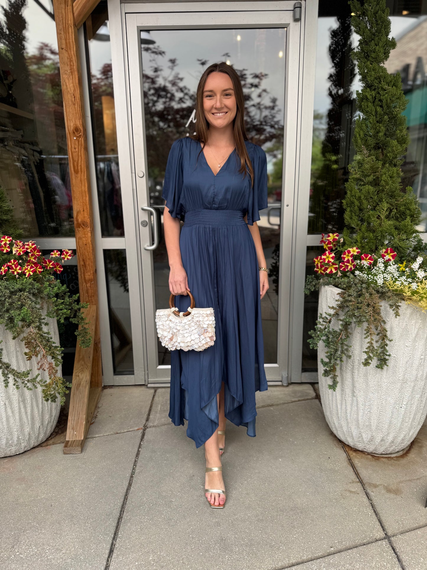 Blue Flutter Maxi Dress