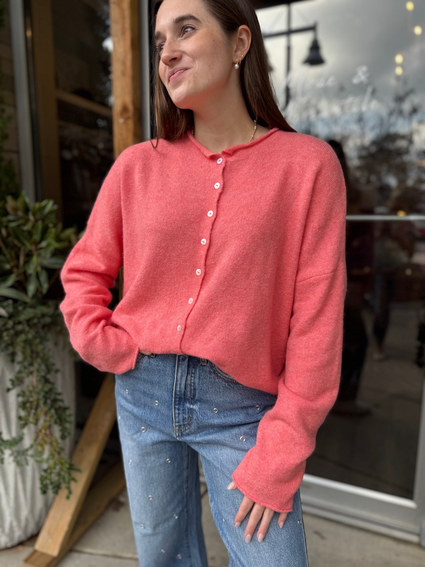 Salmon Harper Cardigan