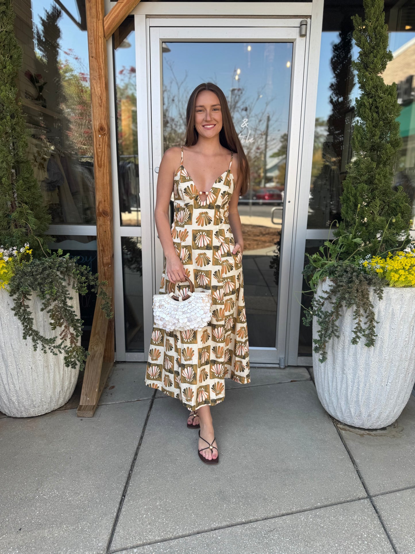 Shell Beaded Maxi Dress