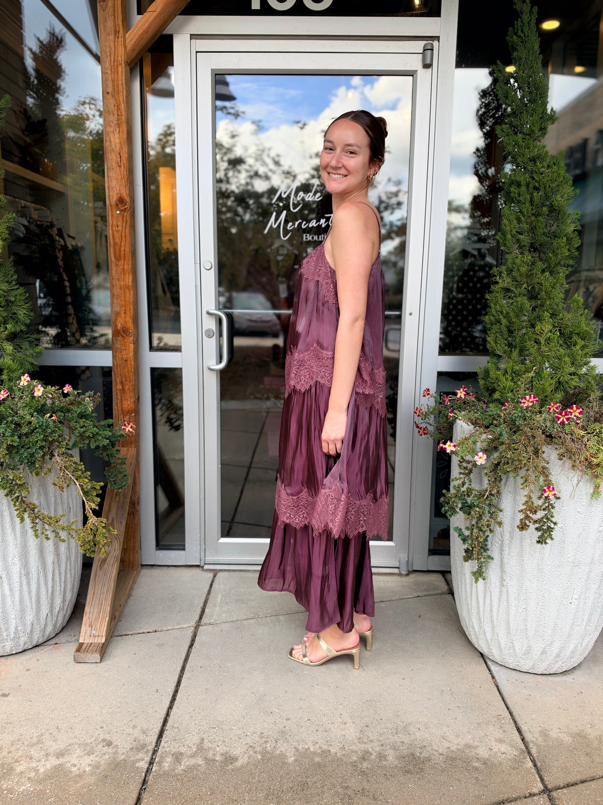 Lace Trim Maxi Dress