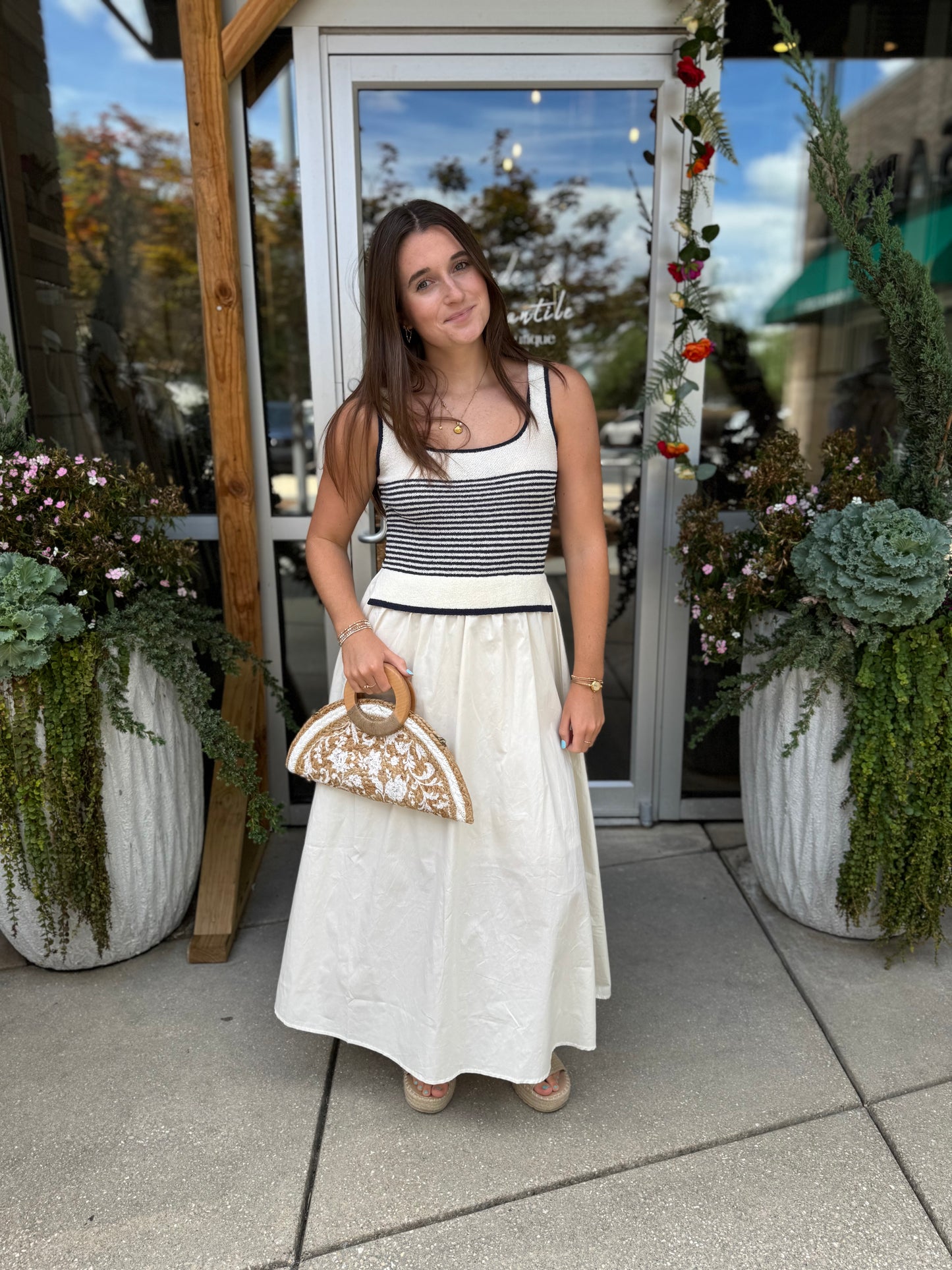 Stripe Sweater Tank Midi