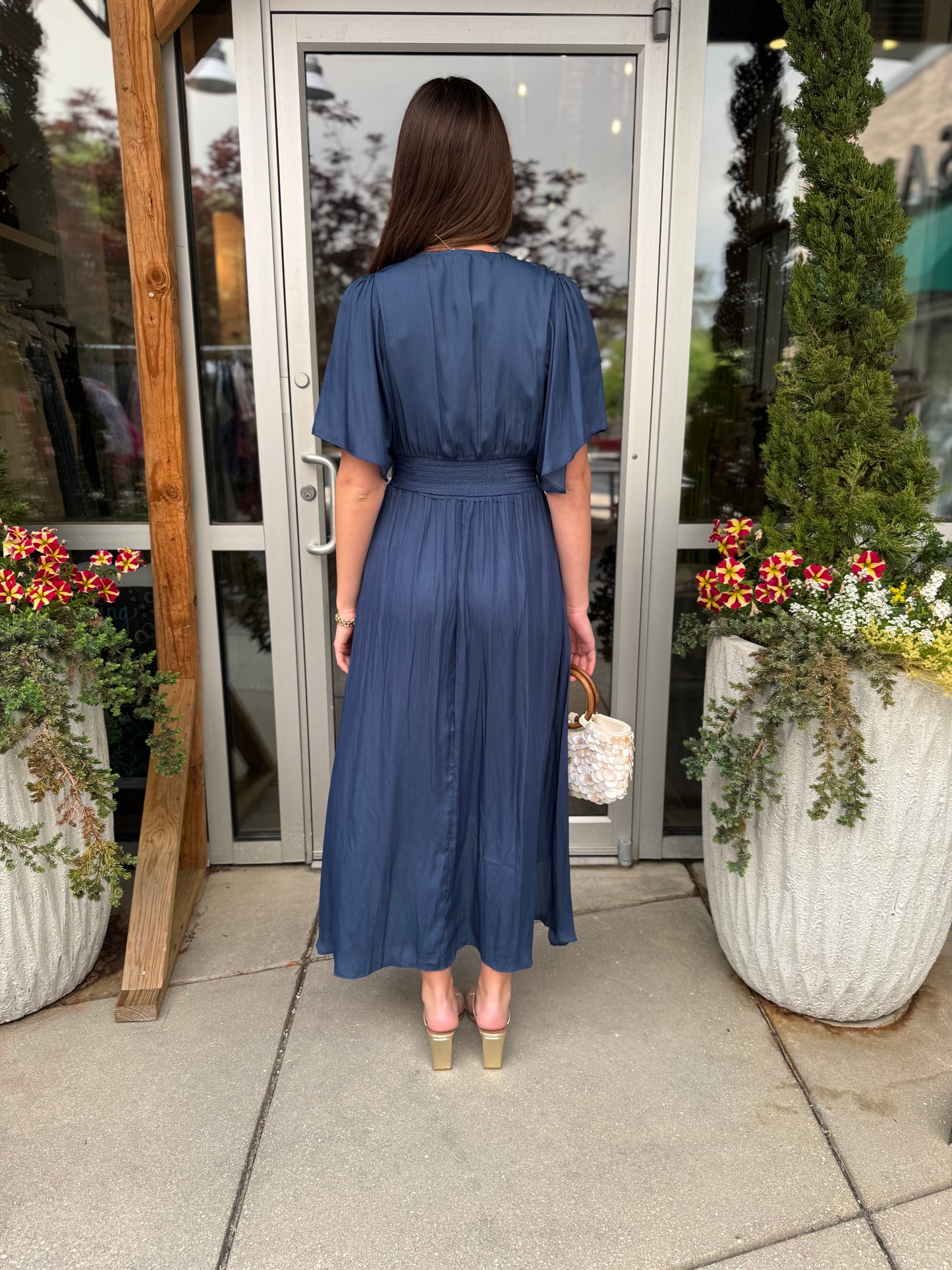 Blue Flutter Maxi Dress