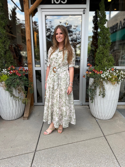 Blushed Sage Belt Dress