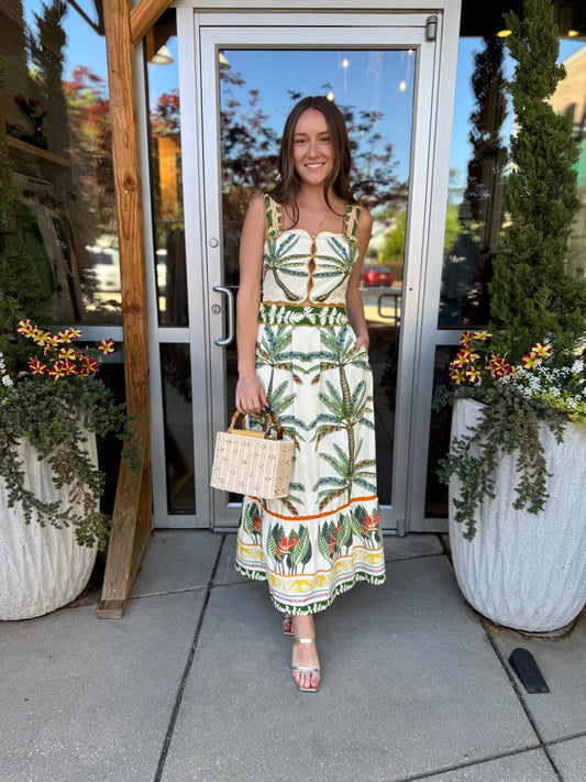 Sydney Palm Maxi Dress