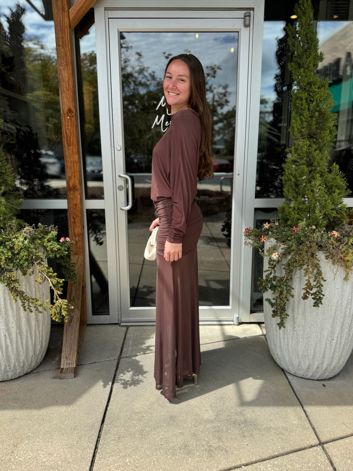 Brown Sheer Dress