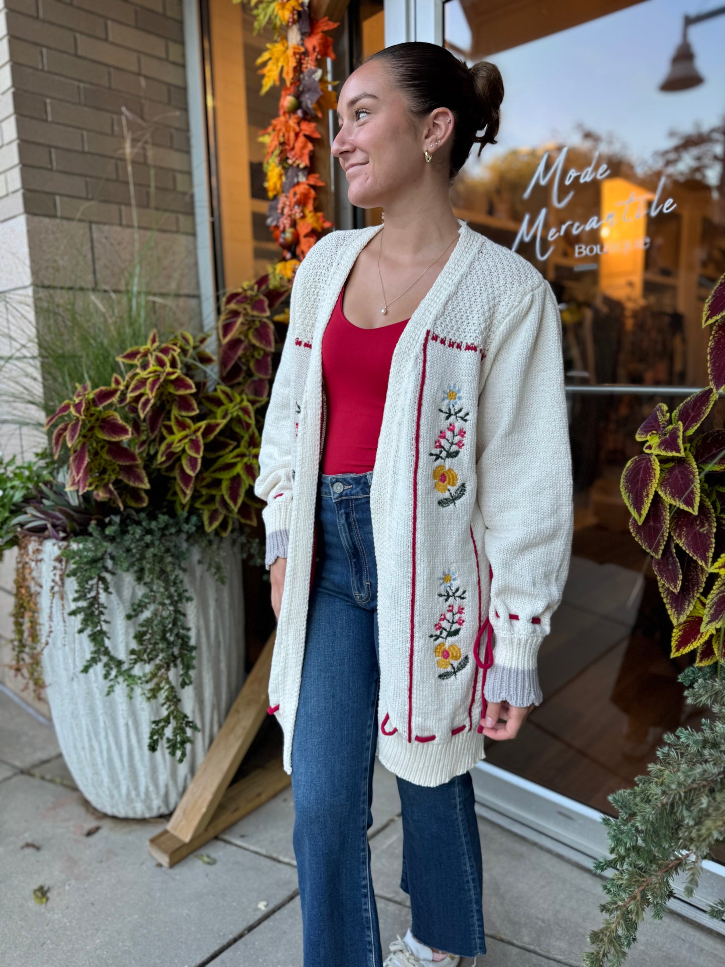 Long Sleeve Embroidered Sweater