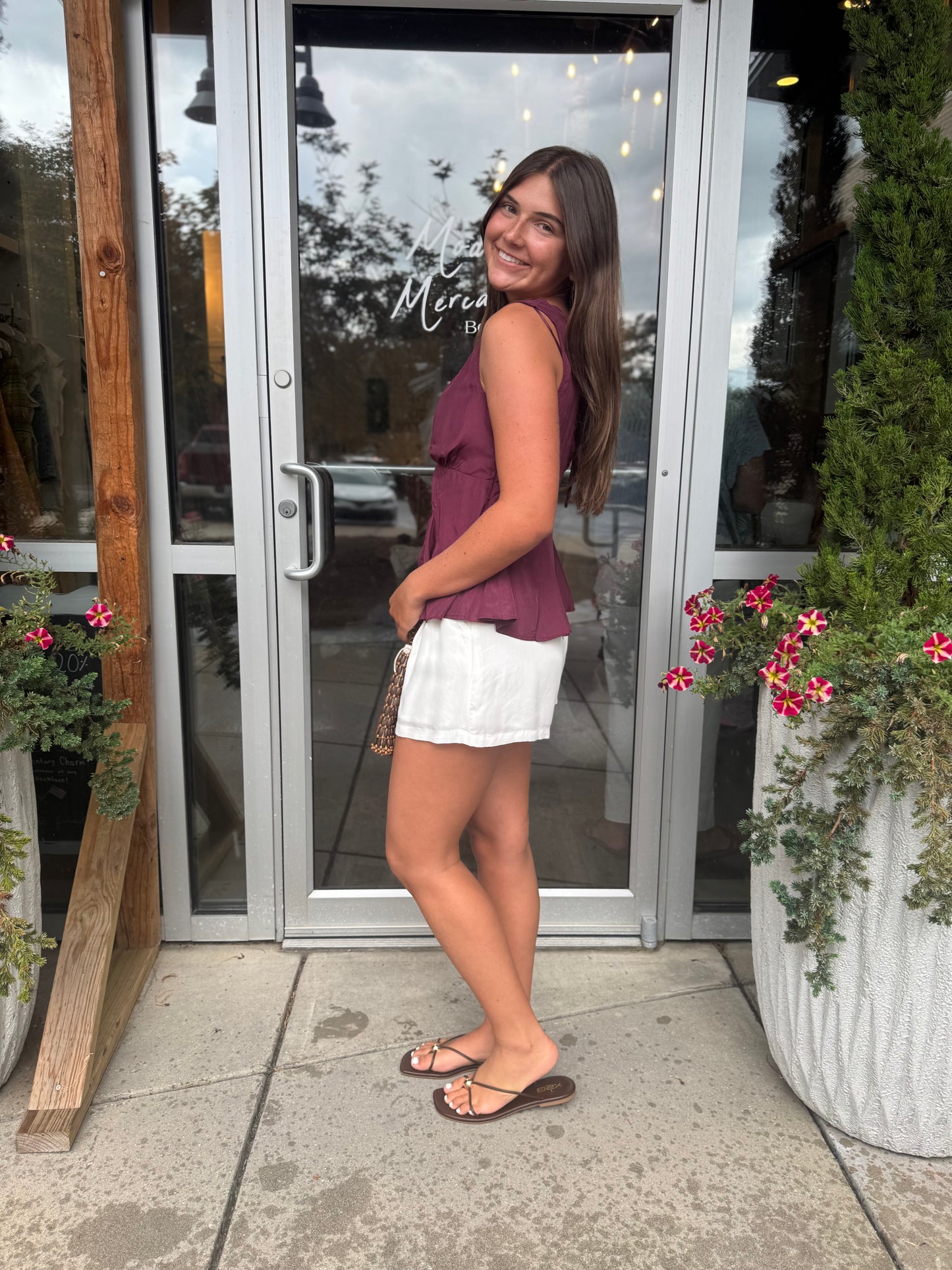 Garnet Lace Peplum Top