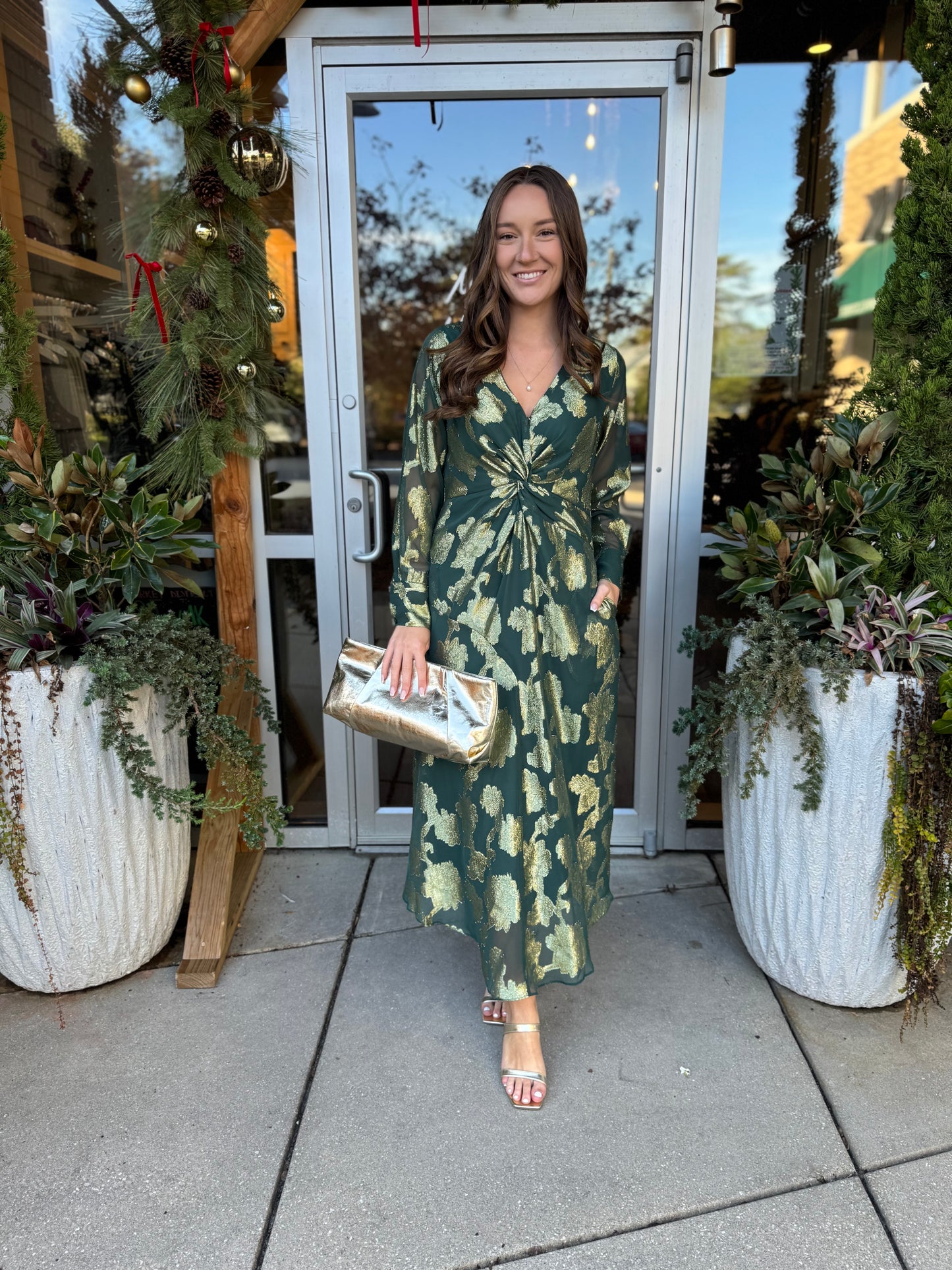 Green Twist Maxi Dress