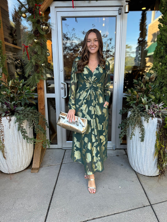 Green Twist Maxi Dress