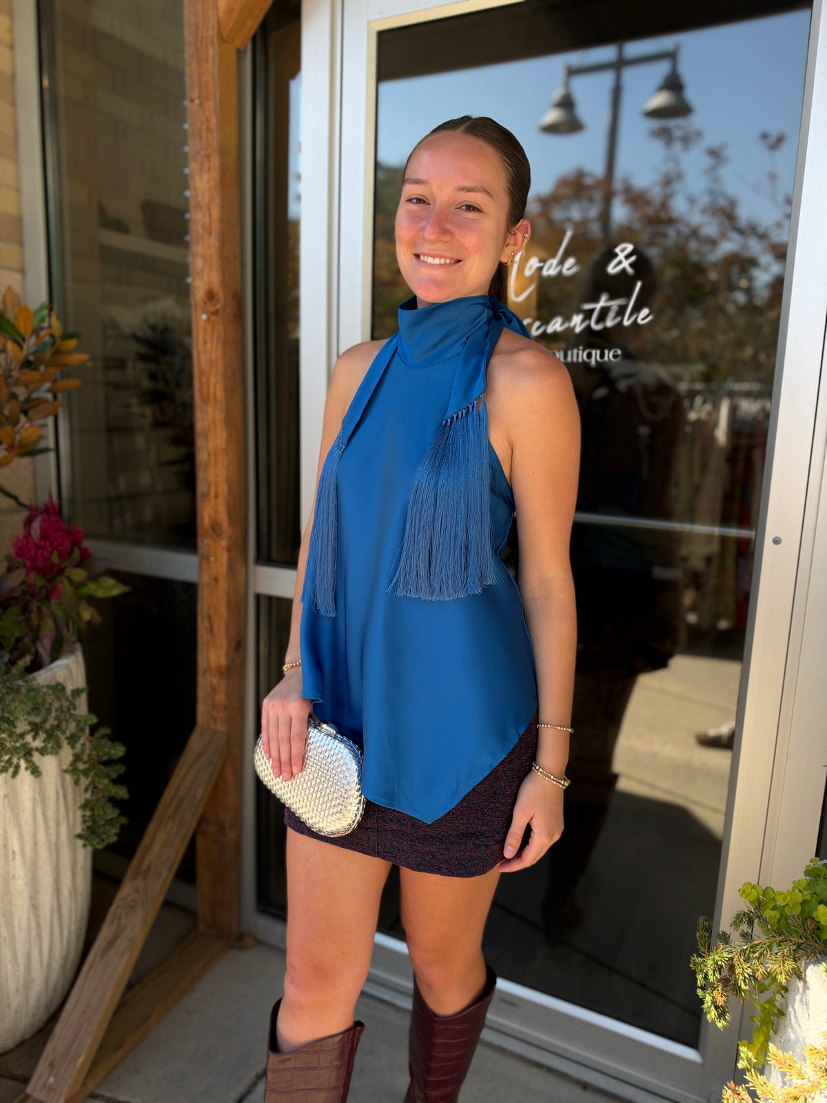 Cobalt Helen Halter Top