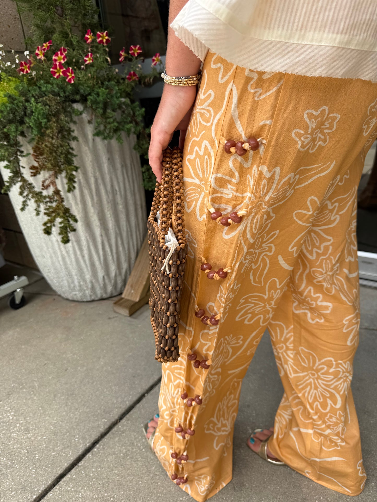 Wood Bead Pants