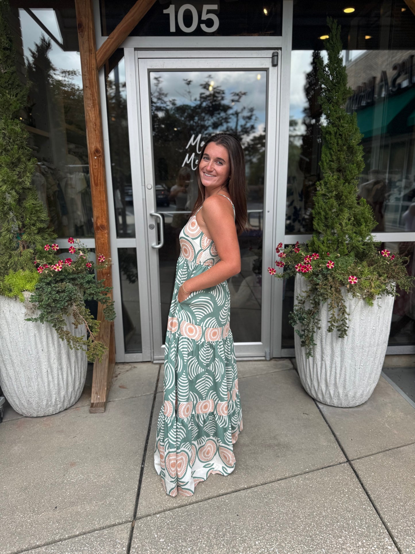 Olive Shell Maxi Dress