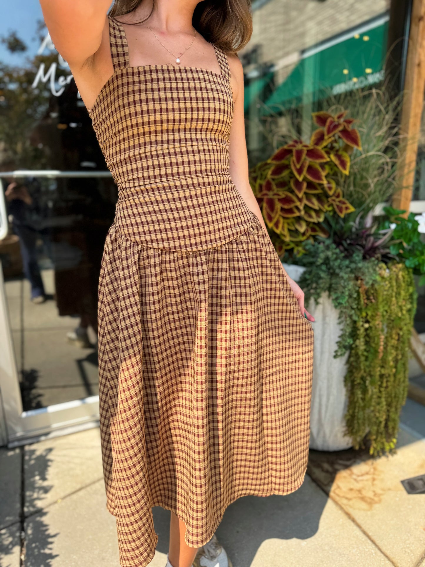 Plaid Midi Dress