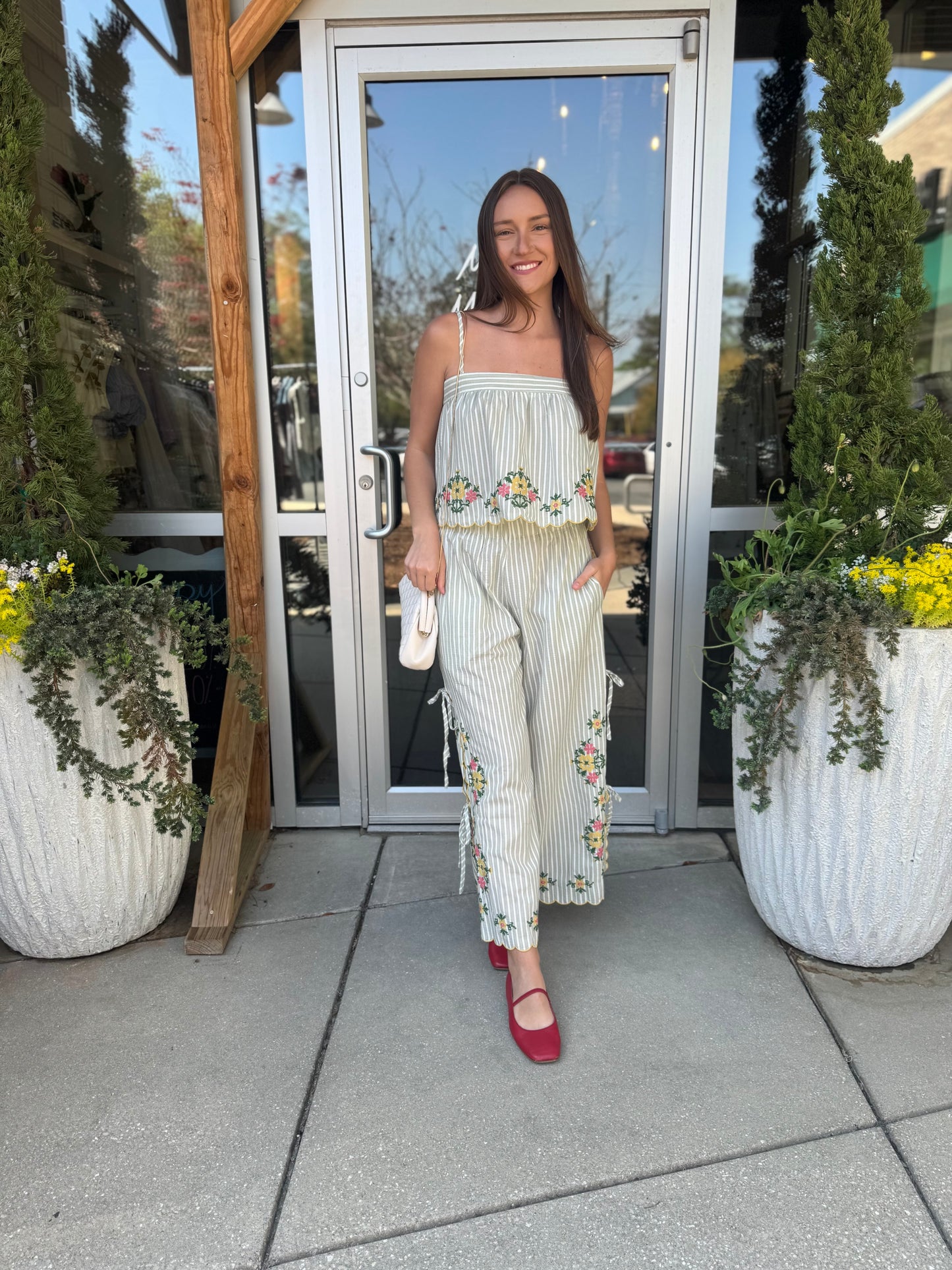 Floral Embroidery WIth Top