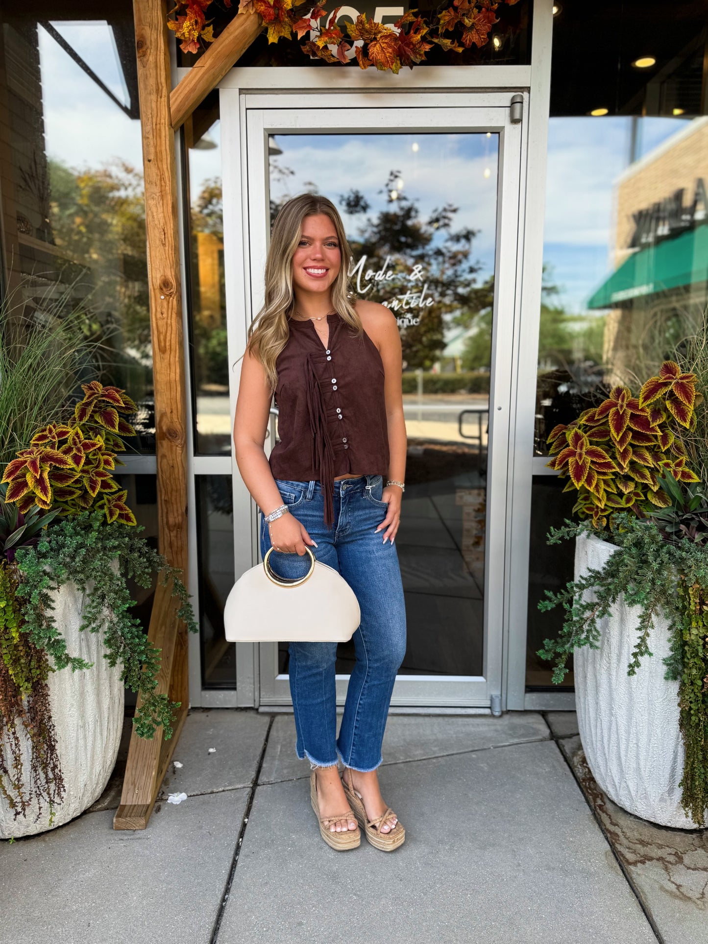 Suede Fringe Blouse