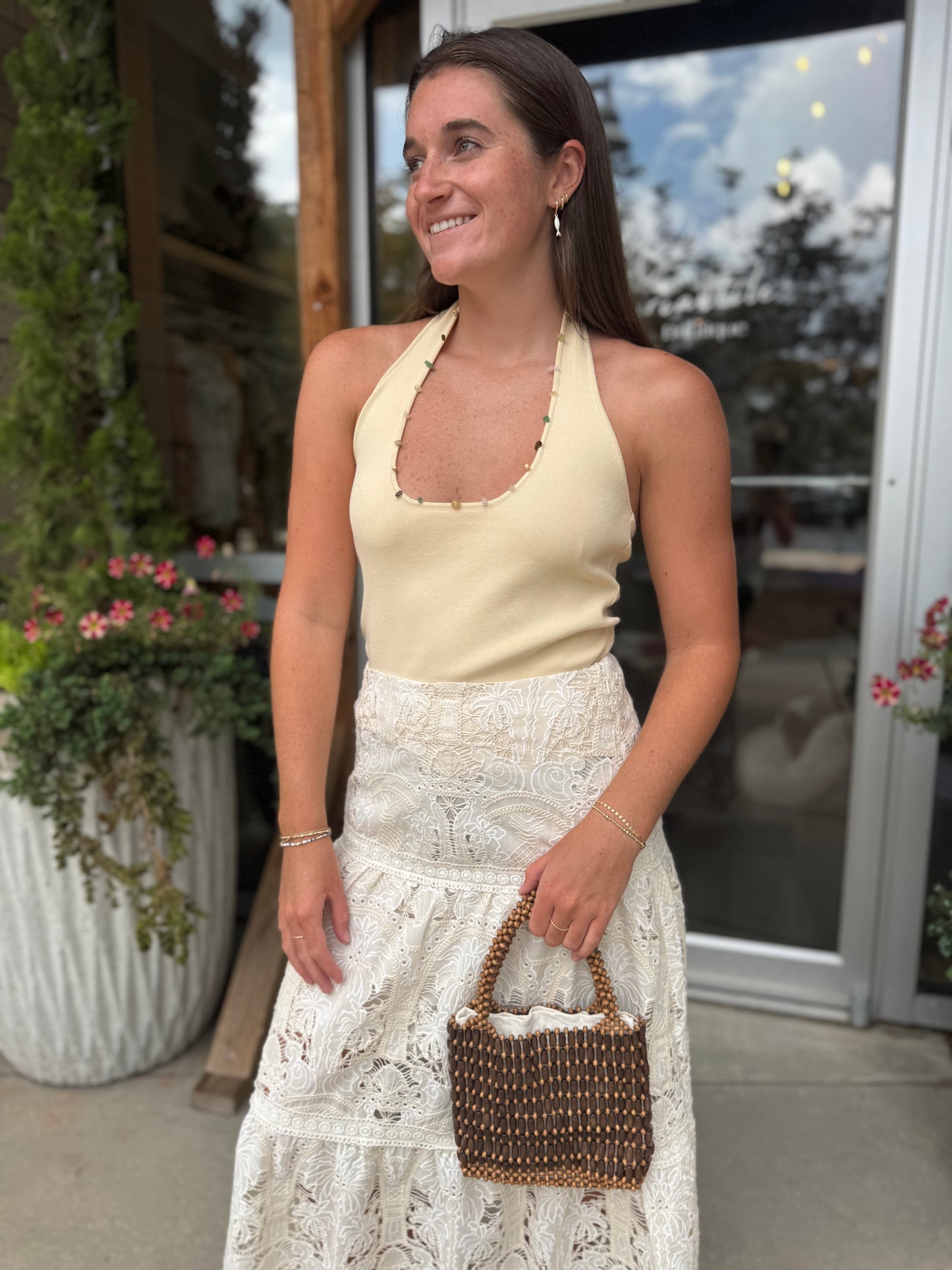 Holly Bead Detail Top