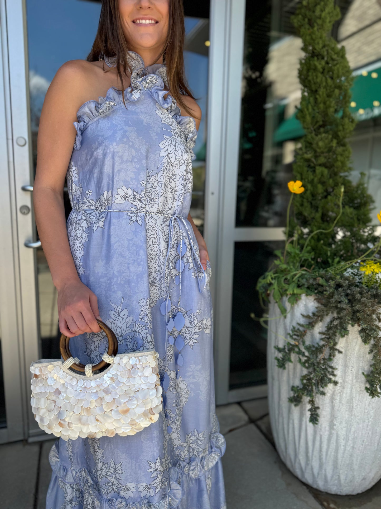 Neck Detail Maxi Dress