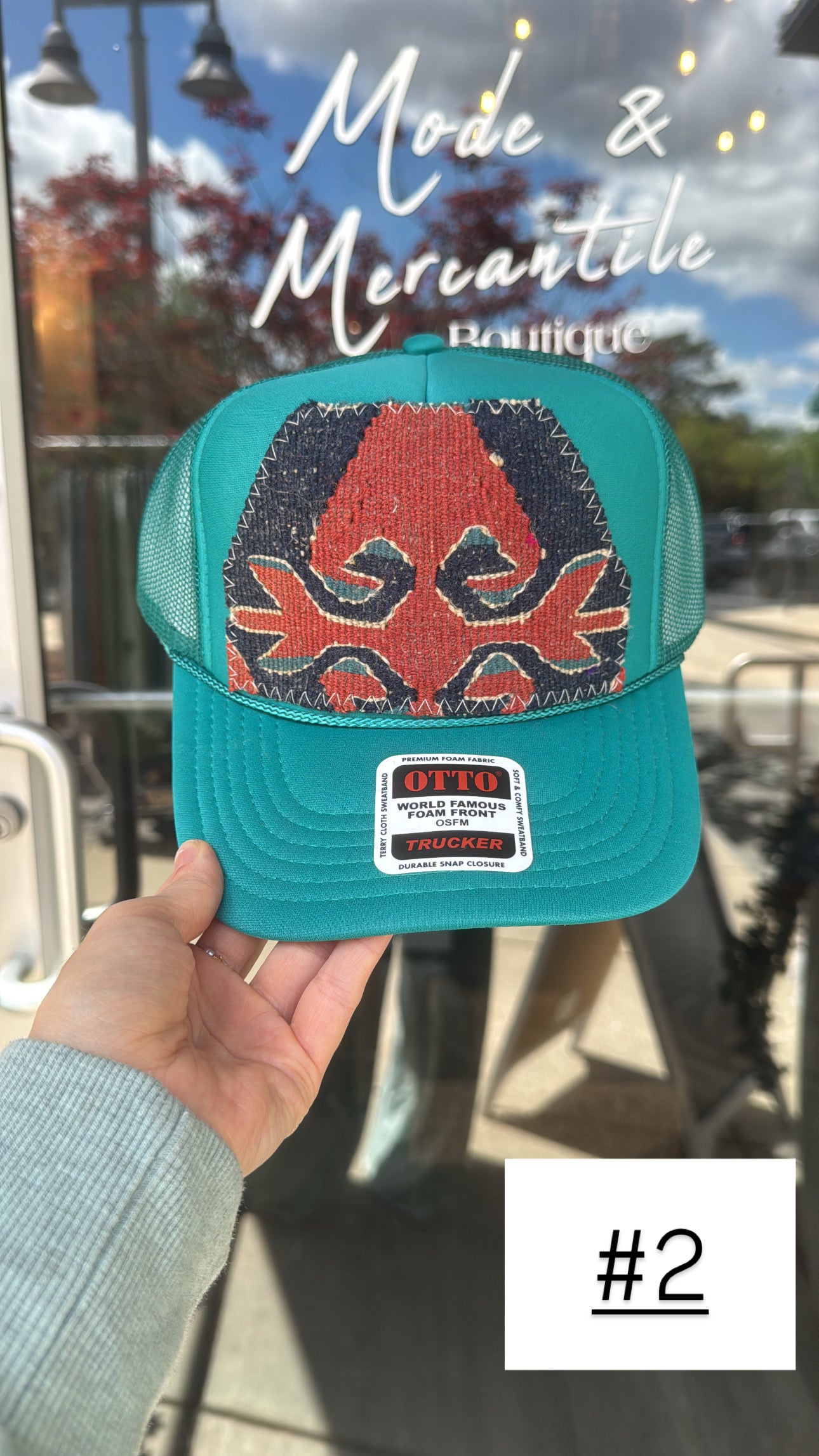 Teal Orijinal Kilim Patch Trucker Hat