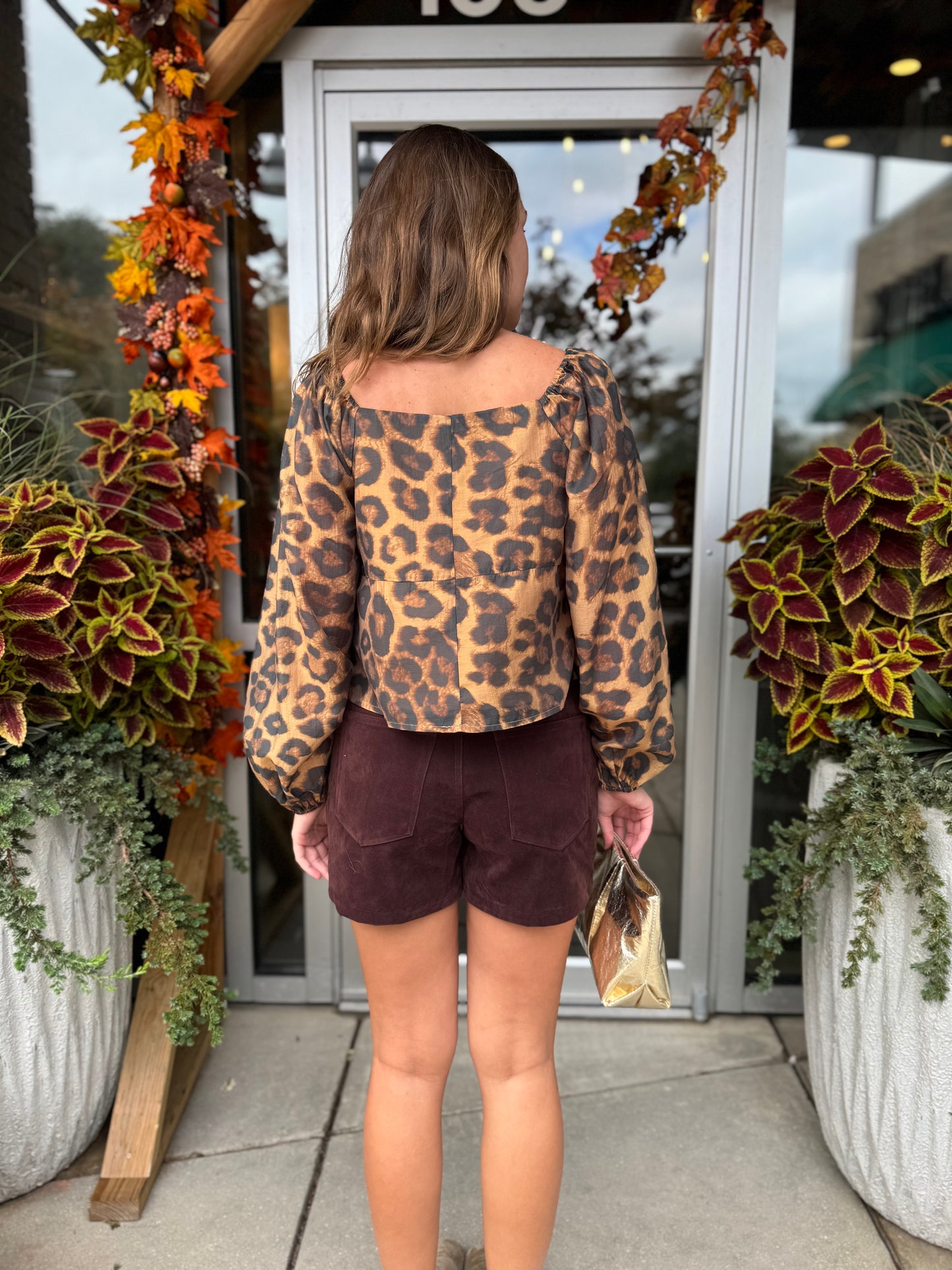 Leopard V Neck Blouse