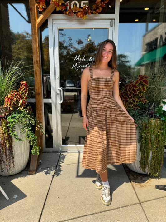 Plaid Midi Dress