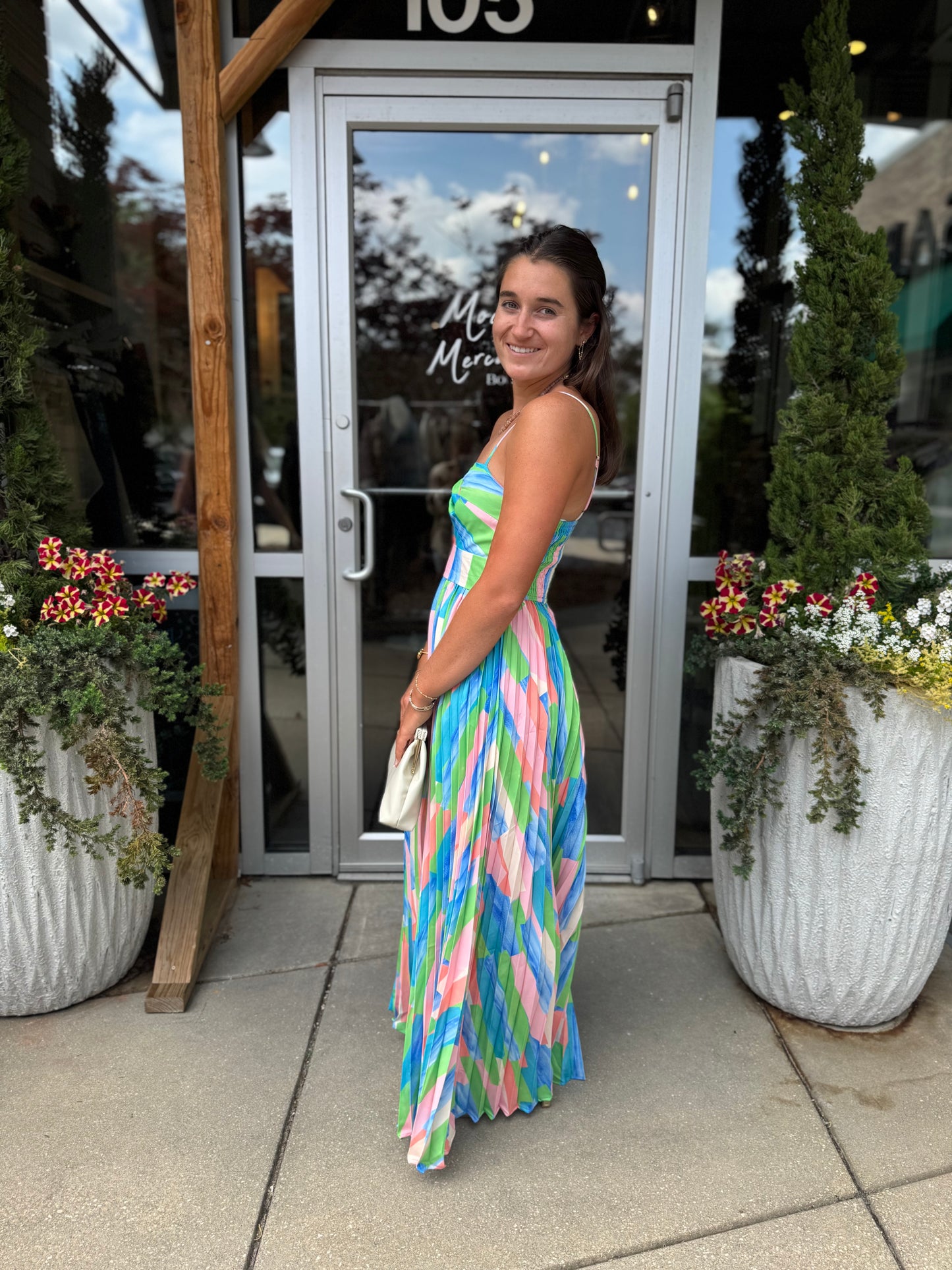 Palm Beach Pleat Dress
