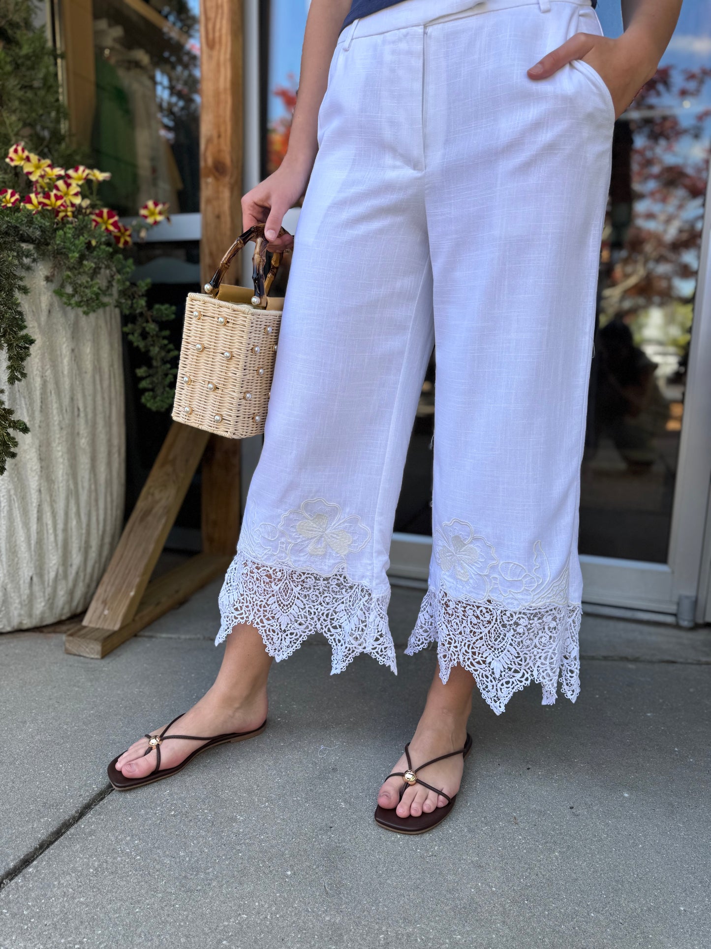 Lace Trim Pants