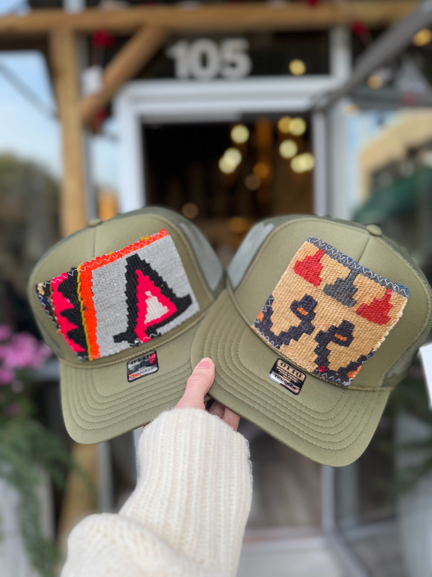 Olive Orijinal Kilim Patch Trucker Hat