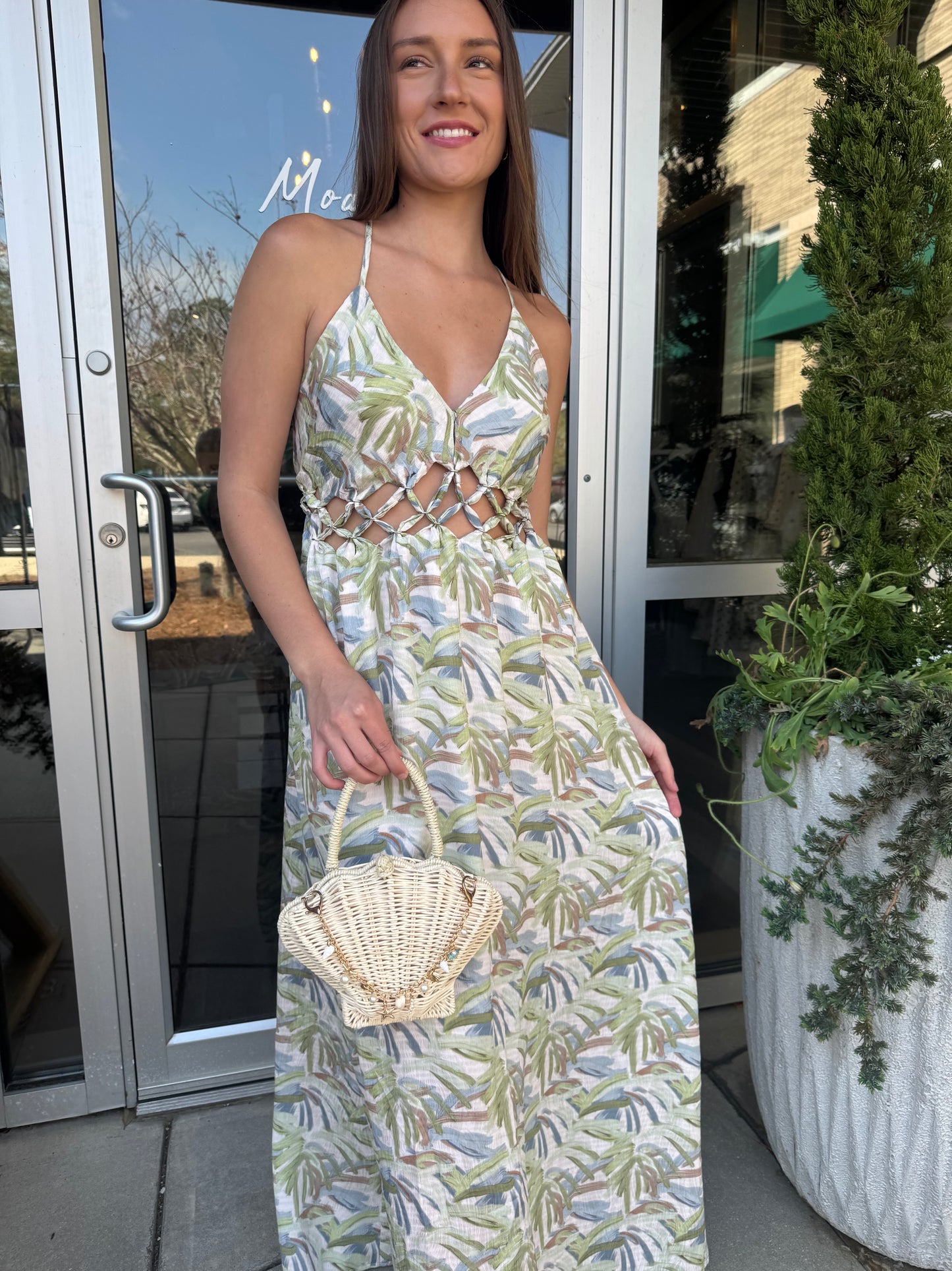 Weave Detail Maxi Dress