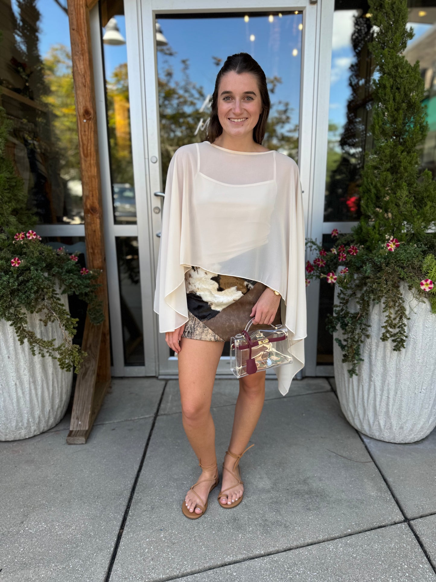 Sheer Poncho With Cami