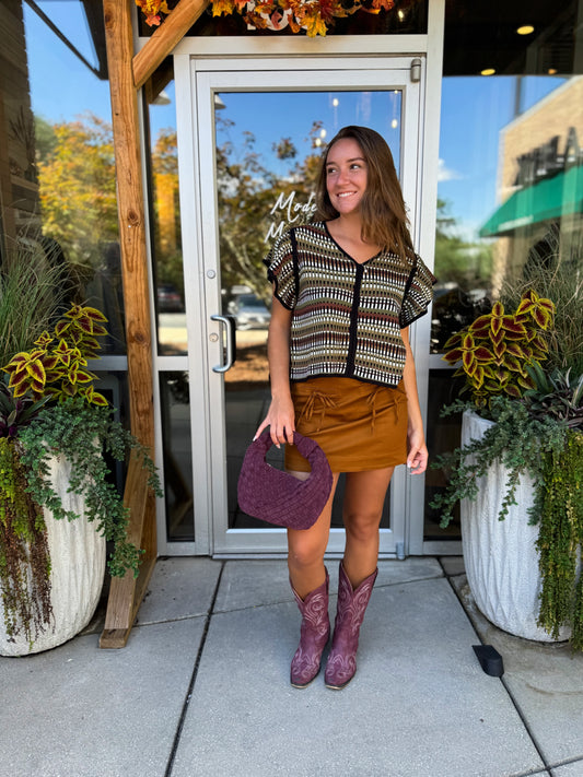 Twill Skirt With Ties