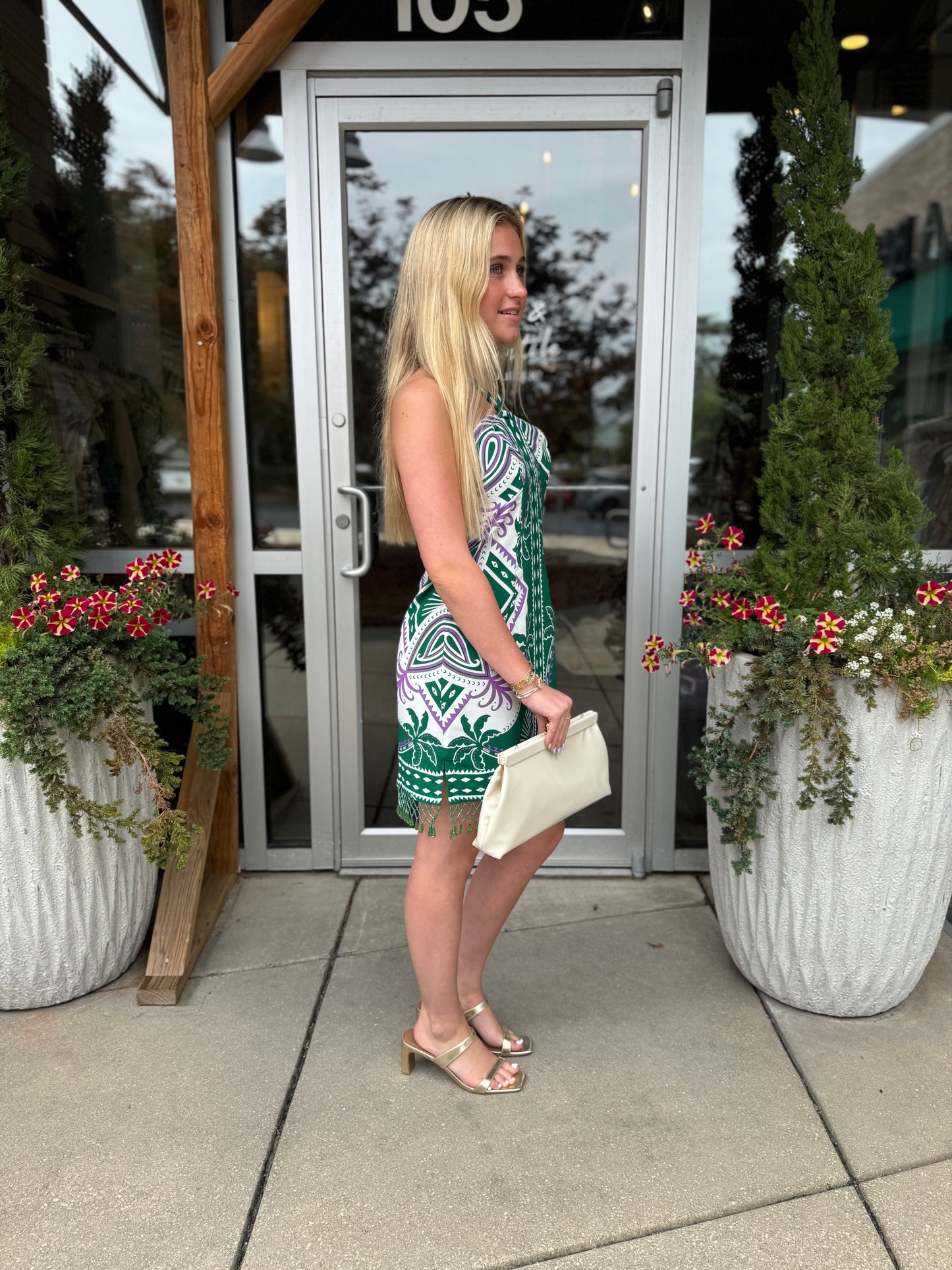 Beaded Hem Mini Dress