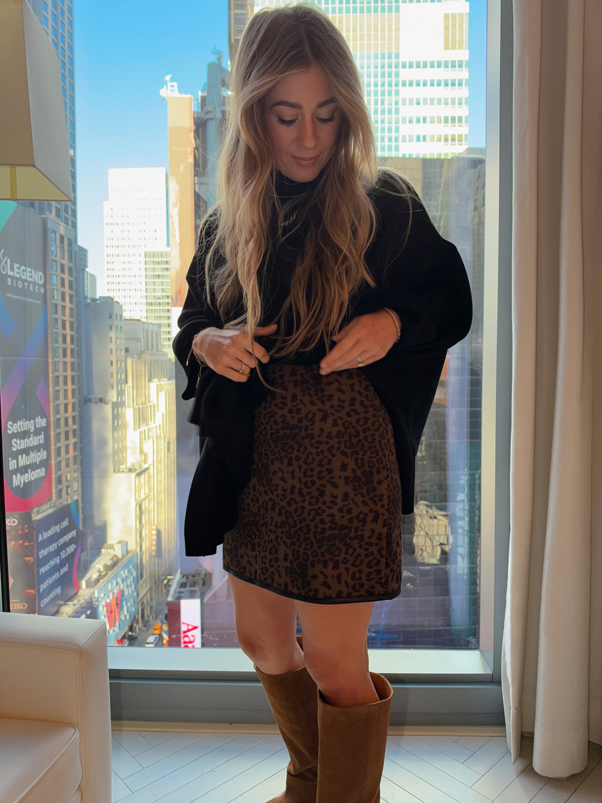 Suede Cheetah Skirt