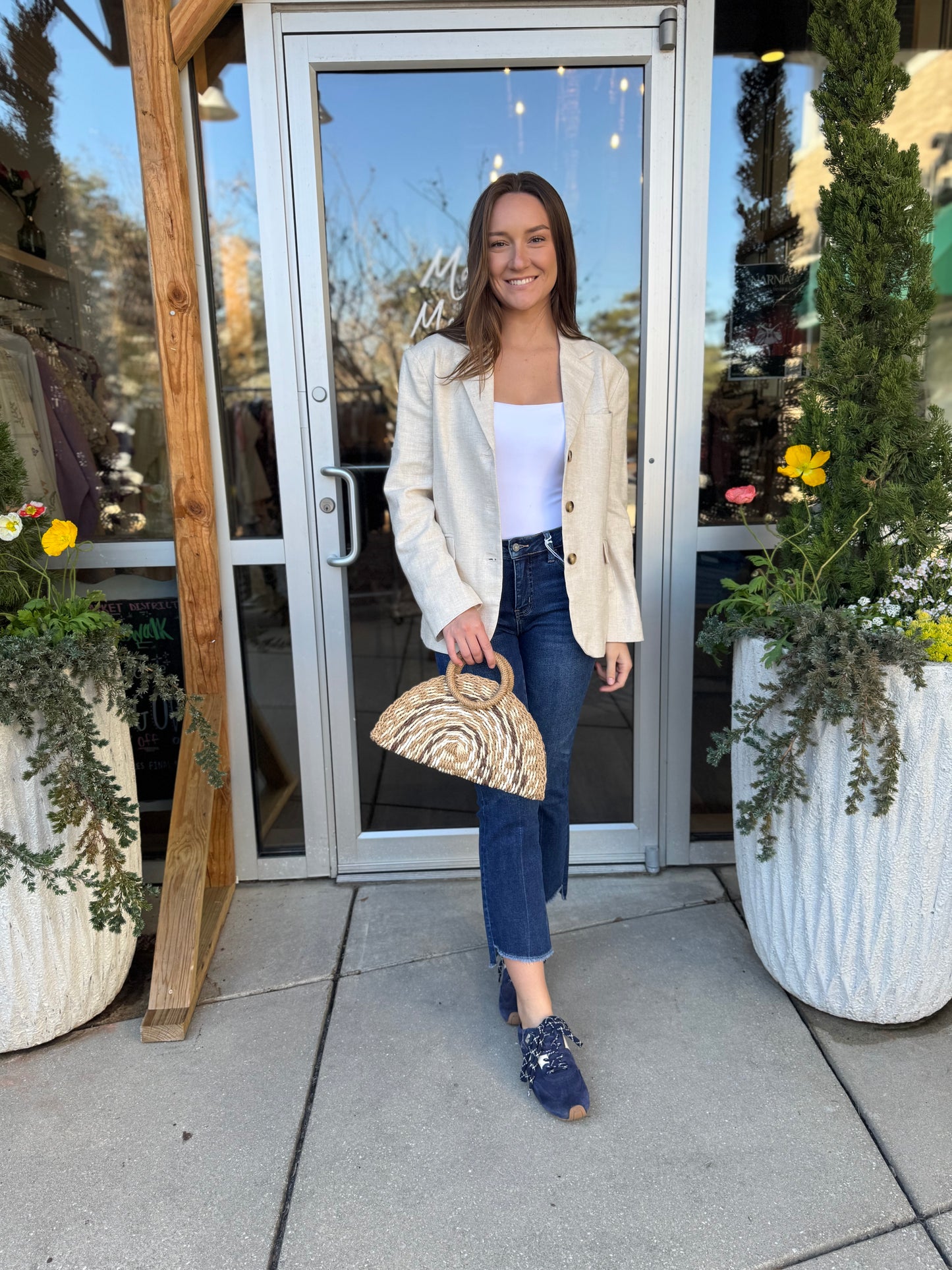 Linen Button Blazer