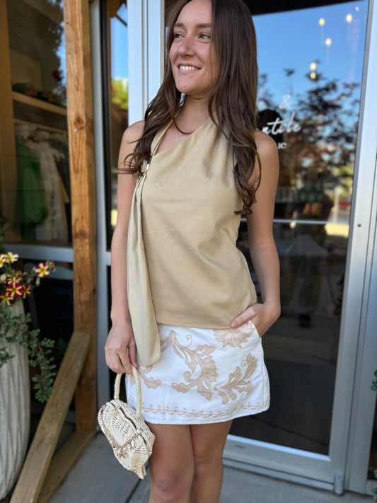 Camille Linen Mini Skirt