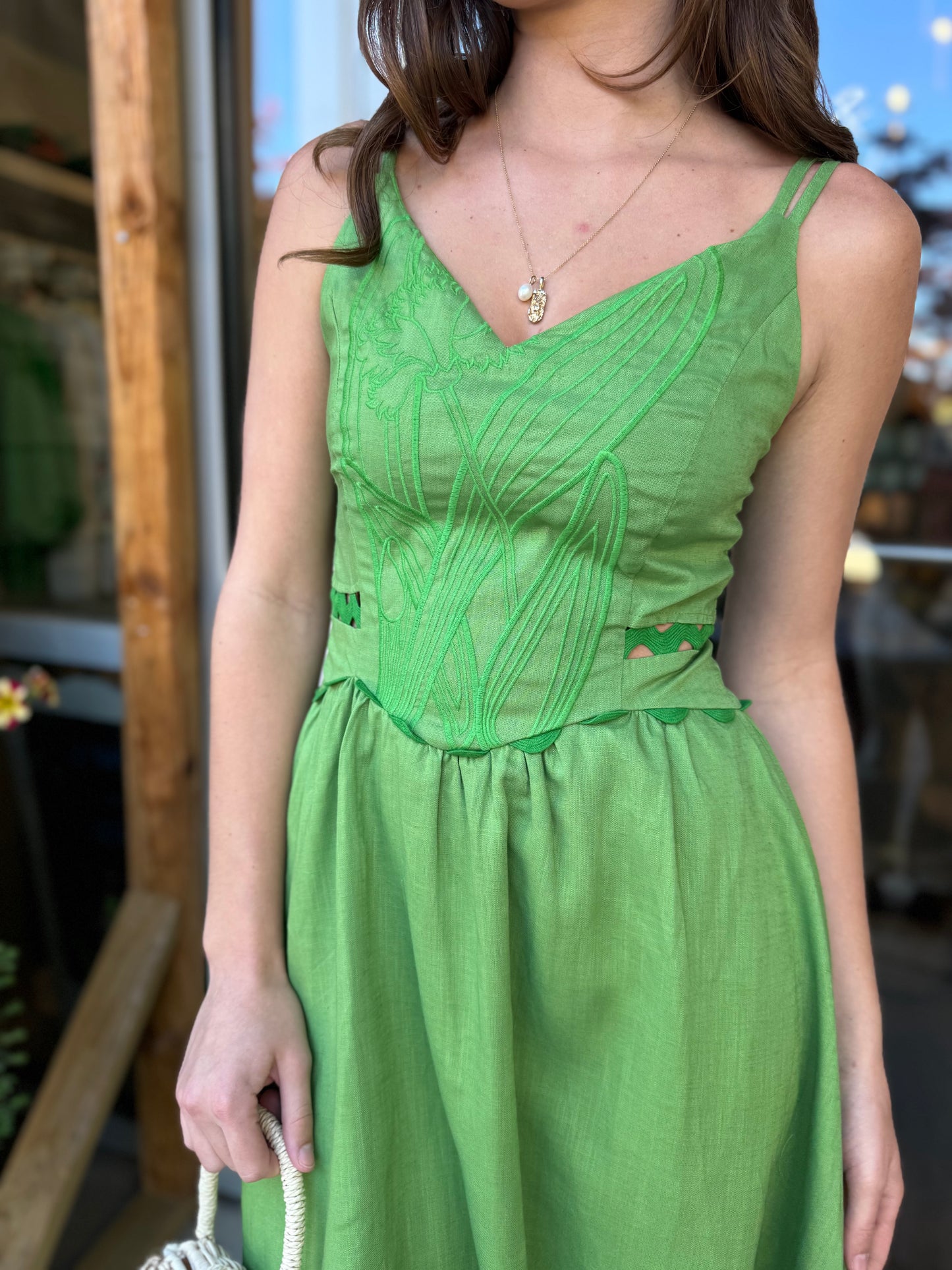 Green Bodice Maxi Dress