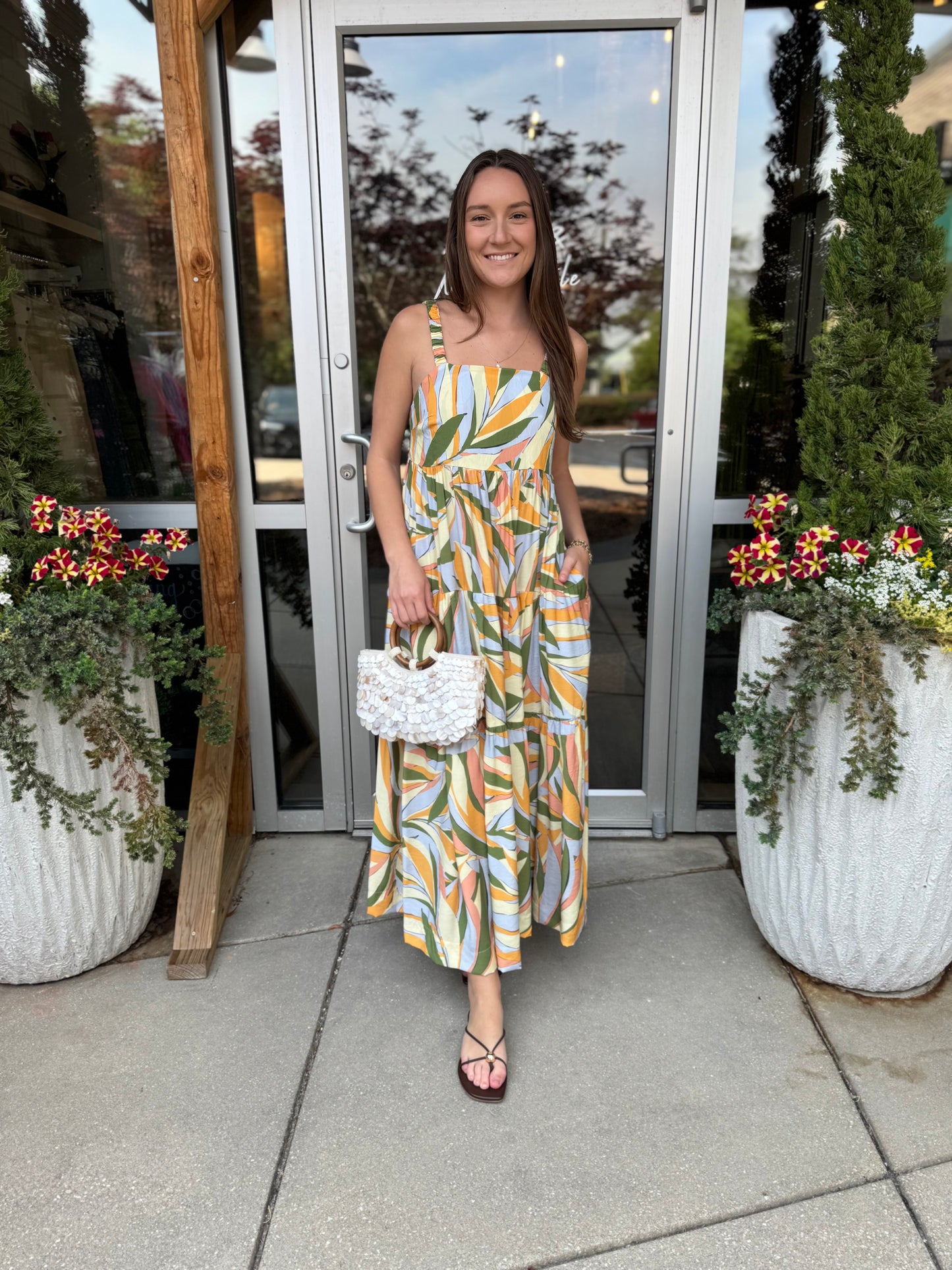 Barbados Palm Maxi Dress