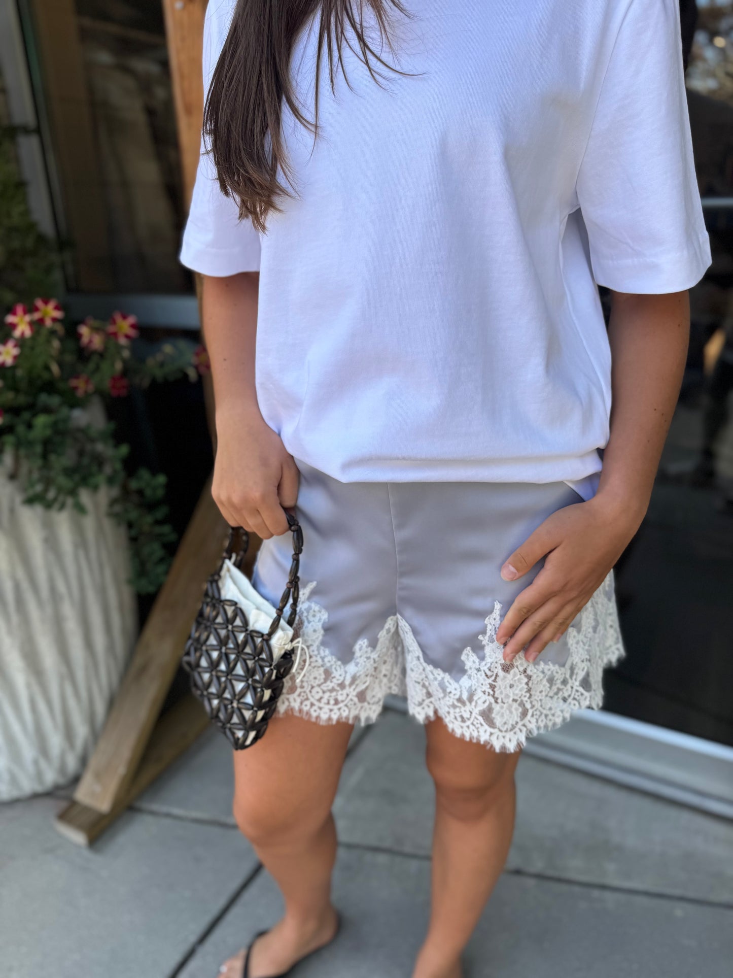 Blue Lace Shorts