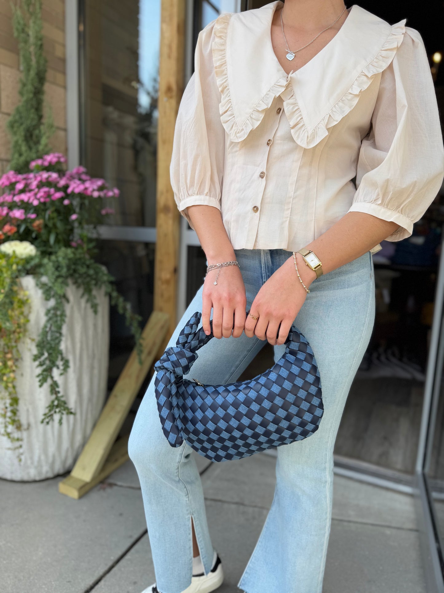 Denim Woven Bag