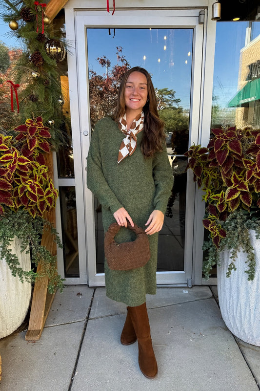 Olive Sweater Dress