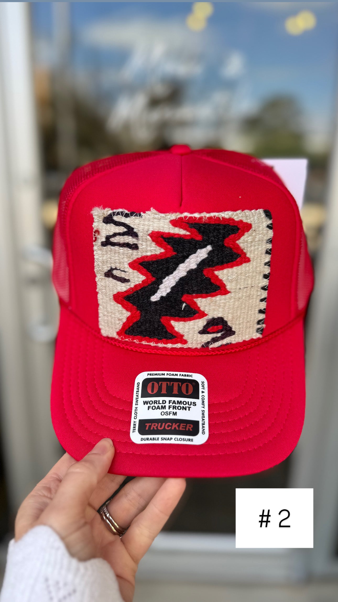 Red Orijinal Kilim Patch Trucker Hat