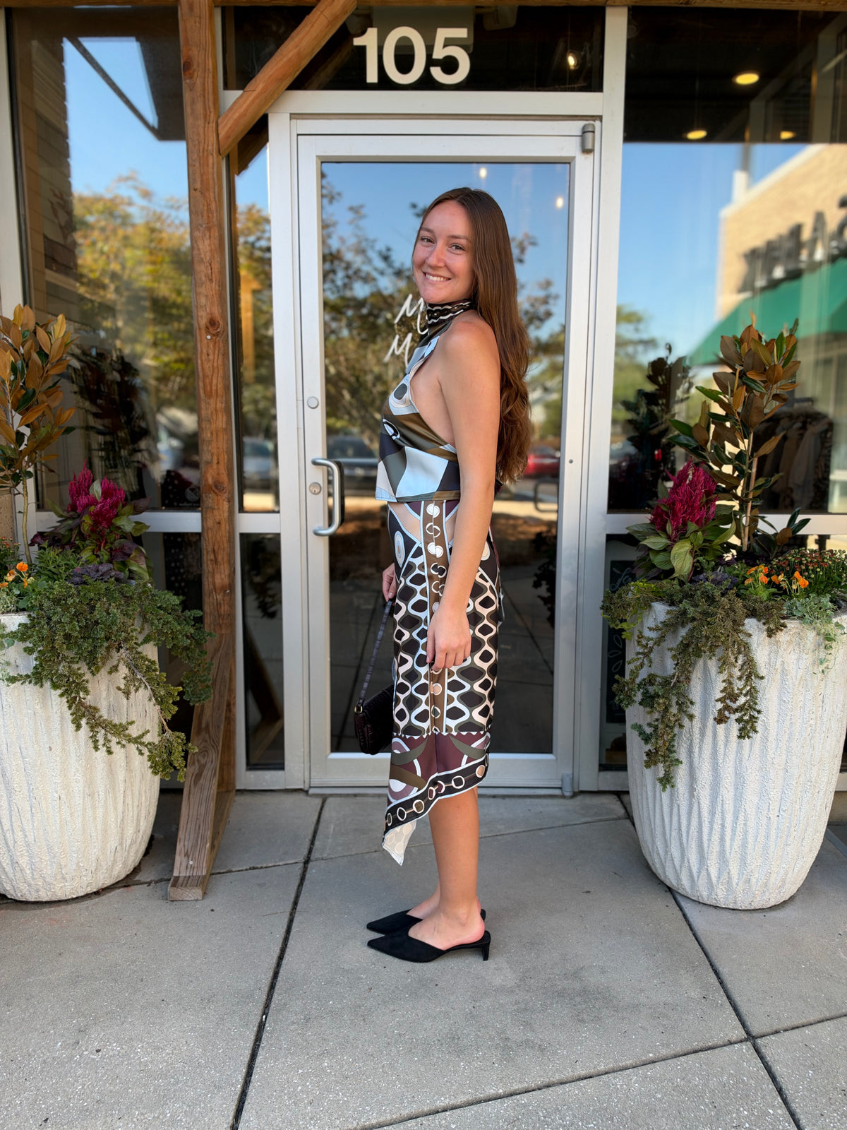 Olive Abstract Top