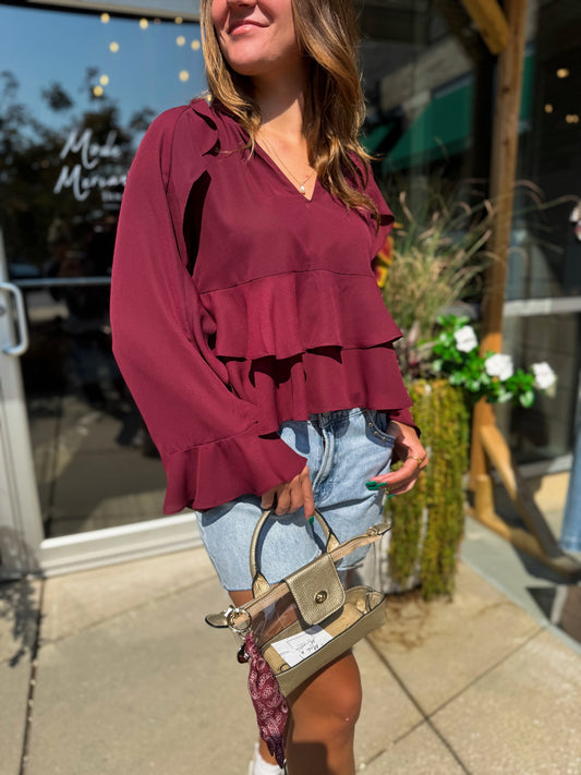 Flutter Sleeve Ruffle Top